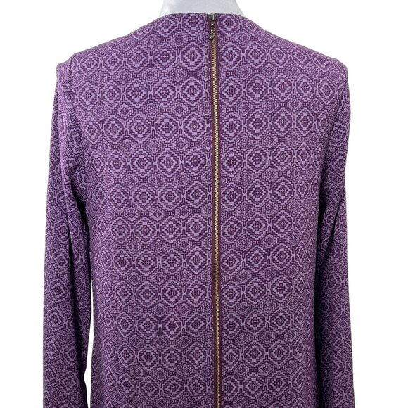 Prana Cece Purple Geometric Print Long Sleeve Shift Dress Small - Picture 8 of 12